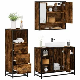 Set de muebles baño 3 pzas madera contrachapada roble ahumado von , Badezimmermöbel - Ref: Foro24-3301062, Preis: 233,40 €, R...