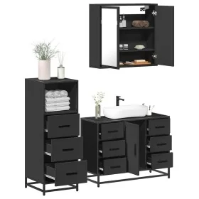 Juego de muebles de baño 3 pzas madera contrachapada negro de , Muebles de baño - Ref: Foro24-3301020, Precio: 284,02 €, Desc...