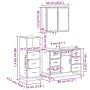 Set de muebles baño 3 pzas madera contrachapada roble ahumado by , Bathroom furniture - Ref: Foro24-3301022, Price: 279,56 €,...