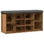 Banco zapatero madera de ingeniería madera vieja 102x32x50 cm de , Bancos para recibidores y almacenamiento - Ref: Foro24-857...