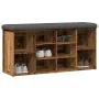 Banco zapatero madera de ingeniería madera vieja 102x32x50 cm de , Bancos para recibidores y almacenamiento - Ref: Foro24-857...