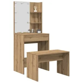 Juego de tocador con LED madera artesanal de roble by , Bedroom Dressers - Ref: Foro24-3329188, Price: 140,59 €, Discount: %