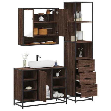 Set de muebles baño 3 pzas madera contrachapada roble marrón von , Badezimmermöbel - Ref: Foro24-3301184, Preis: 255,43 €, Ra...