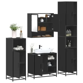 Juego de muebles de baño 4 pzas madera contrachapada negro von , Badezimmermöbel - Ref: Foro24-3301235, Preis: 375,81 €, Raba...