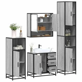 Set de muebles de baño 4 pzas madera contrachapada gris sonoma de , Muebles de baño - Ref: Foro24-3301228, Precio: 446,19 €, ...