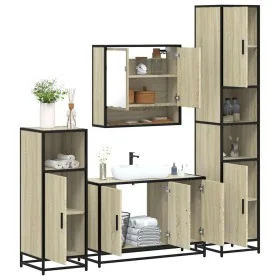Juego de muebles de baño 4 pzas contrachapada roble sonoma de , Muebles de baño - Ref: Foro24-3301221, Precio: 399,69 €, Desc...