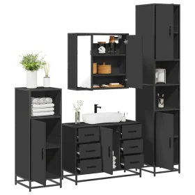 Juego de muebles de baño 4 pzas madera contrachapada negro von , Badezimmermöbel - Ref: Foro24-3301200, Preis: 466,01 €, Raba...