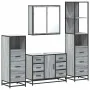 Set de muebles de baño 4 pzas madera contrachapada gris sonoma von , Badezimmermöbel - Ref: Foro24-3301263, Preis: 464,86 €, ...