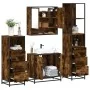 Set de muebles baño 4 pzas madera contrachapada roble ahumado by , Bathroom furniture - Ref: Foro24-3301277, Price: 292,46 €,...