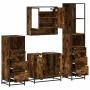 Set de muebles baño 4 pzas madera contrachapada roble ahumado by , Bathroom furniture - Ref: Foro24-3301277, Price: 292,46 €,...