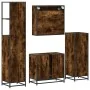 Set de muebles baño 4 pzas madera contrachapada roble ahumado by , Bathroom furniture - Ref: Foro24-3301277, Price: 292,46 €,...