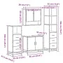 Set de muebles baño 4 pzas madera contrachapada roble ahumado by , Bathroom furniture - Ref: Foro24-3301277, Price: 292,46 €,...