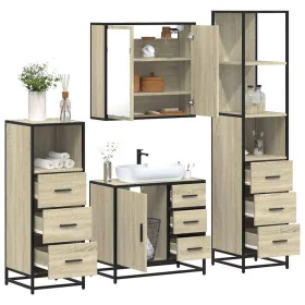 Juego de muebles de baño 4 pzas contrachapada roble sonoma von , Badezimmermöbel - Ref: Foro24-3301256, Preis: 342,97 €, Raba...