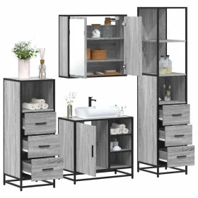 Set de muebles de baño 4 pzas madera contrachapada gris sonoma von , Badezimmermöbel - Ref: Foro24-3301268, Preis: 351,02 €, ...