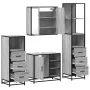 Set de muebles de baño 4 pzas madera contrachapada gris sonoma by , Bathroom furniture - Ref: Foro24-3301268, Price: 350,98 €...