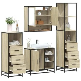 Juego de muebles de baño 4 pzas contrachapada roble sonoma von , Badezimmermöbel - Ref: Foro24-3301296, Preis: 319,97 €, Raba...