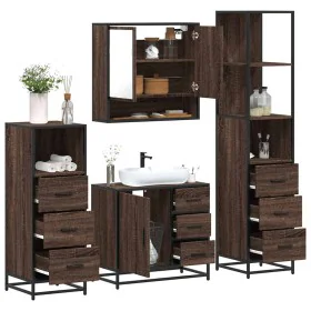 Set de muebles baño 4 pzas madera contrachapada roble marrón von , Badezimmermöbel - Ref: Foro24-3301289, Preis: 355,35 €, Ra...