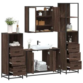 Set de muebles baño 4 pzas madera contrachapada roble marrón von , Badezimmermöbel - Ref: Foro24-3301254, Preis: 341,70 €, Ra...