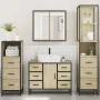 Juego de muebles de baño 4 pzas contrachapada roble sonoma von , Badezimmermöbel - Ref: Foro24-3301261, Preis: 420,39 €, Raba...