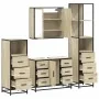 Juego de muebles de baño 4 pzas contrachapada roble sonoma von , Badezimmermöbel - Ref: Foro24-3301261, Preis: 420,39 €, Raba...