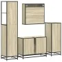 Juego de muebles de baño 4 pzas contrachapada roble sonoma von , Badezimmermöbel - Ref: Foro24-3301261, Preis: 420,39 €, Raba...