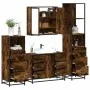 Set de muebles baño 4 pzas madera contrachapada roble ahumado von , Badezimmermöbel - Ref: Foro24-3301282, Preis: 323,03 €, R...