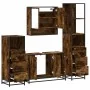 Set de muebles baño 4 pzas madera contrachapada roble ahumado von , Badezimmermöbel - Ref: Foro24-3301282, Preis: 323,03 €, R...