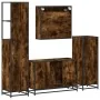 Set de muebles baño 4 pzas madera contrachapada roble ahumado von , Badezimmermöbel - Ref: Foro24-3301282, Preis: 323,03 €, R...
