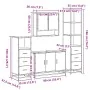 Set de muebles baño 4 pzas madera contrachapada roble ahumado von , Badezimmermöbel - Ref: Foro24-3301282, Preis: 323,03 €, R...