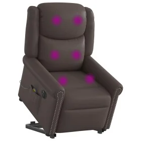 Sillón de masaje elevable eléctrico marrón brillante by , Armchairs - Ref: Foro24-3303425, Price: 360,68 €, Discount: %