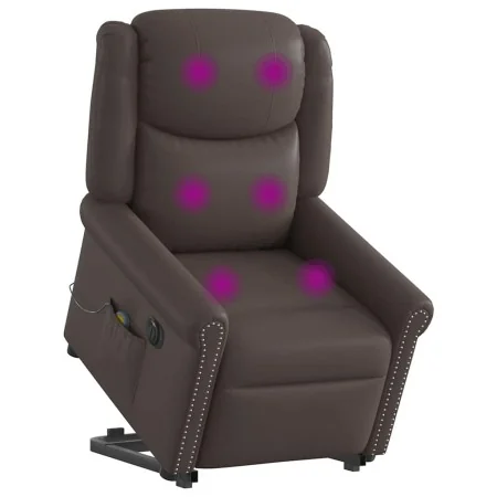Sillón de masaje elevable eléctrico marrón brillante by , Armchairs - Ref: Foro24-3303425, Price: 360,68 €, Discount: %