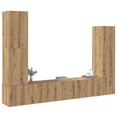 Mueble para TV de pared madera contrachapada artesanal 4 piezas de , Muebles TV - Ref: Foro24-3329218, Precio: 193,65 €, Desc...