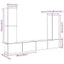 Mueble para TV de pared madera contrachapada artesanal 4 piezas de , Muebles TV - Ref: Foro24-3329218, Precio: 193,65 €, Desc...