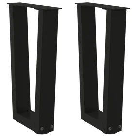 Patas para mesa de comedor en forma de V 2 uds acero negro by , Table legs - Ref: Foro24-4012620, Price: 50,60 €, Discount: %