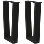 Patas para mesa de comedor en forma de V 2 uds acero negro by , Table legs - Ref: Foro24-4012620, Price: 50,60 €, Discount: %