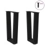 Patas para mesa de comedor en forma de V 2 uds acero negro by , Table legs - Ref: Foro24-4012620, Price: 50,60 €, Discount: %