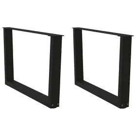 Patas para mesa de comedor forma V 2 uds negro 70x(42-43,3) cm by , Table legs - Ref: Foro24-4012636, Price: 71,23 €, Discoun...