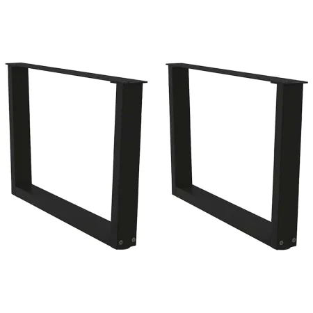 Patas para mesa de comedor forma V 2 uds negro 70x(42-43,3) cm by , Table legs - Ref: Foro24-4012636, Price: 71,23 €, Discoun...