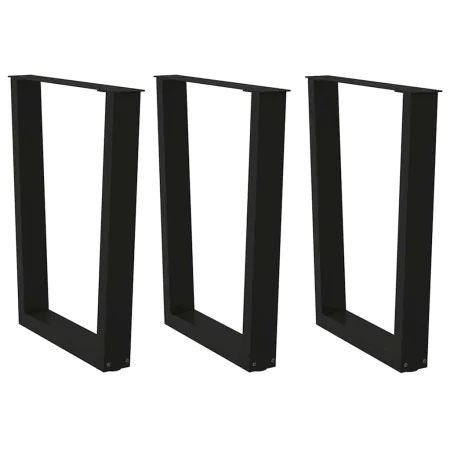 Patas para mesa de comedor en forma de V 3 uds acero negro by , Table legs - Ref: Foro24-4012660, Price: 121,87 €, Discount: %