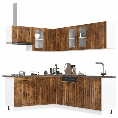 Mueble cocina Lucca roble ahumado 11 pzas madera contrachapada de , Armarios de cocina - Ref: Foro24-3314896, Precio: 697,47 ...