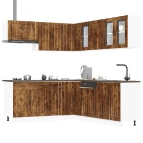 Mueble cocina Lucca roble ahumado 11 pzas madera contrachapada by , Kitchen cabinets - Ref: Foro24-3314926, Price: 718,12 €, ...