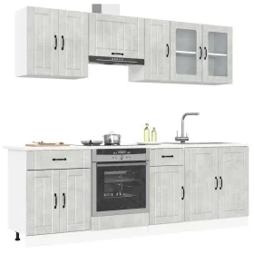 Mueble cocina Kalmar gris hormigón 8 pzas madera contrachapada von , Küchenschränke - Ref: Foro24-3314835, Preis: 526,54 €, R...