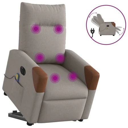 Sillón de masaje eléctrico reclinable elevable tela taupé by , Armchairs - Ref: Foro24-3324035, Price: 340,18 €, Discount: %