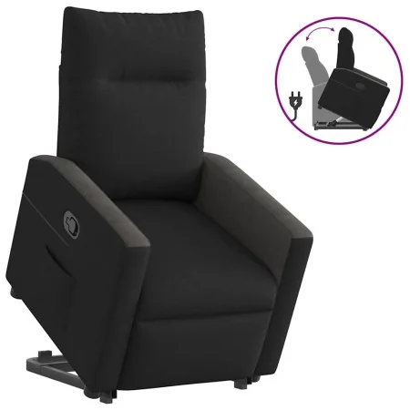 Sillón reclinable elevable tela negro de , Sillones - Ref: Foro24-3324054, Precio: 274,42 €, Descuento: %