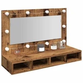 Mueble con espejo y LED madera vieja 90x31,5x62 cm von , Badezimmerwaschtische - Ref: Foro24-857005, Preis: 81,76 €, Rabatt: %