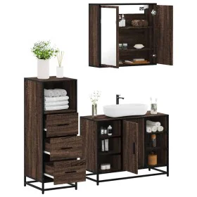 Set de muebles baño 3 pzas madera contrachapada roble marrón von , Badezimmermöbel - Ref: Foro24-3301034, Preis: 231,70 €, Ra...
