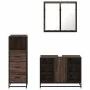 Set de muebles baño 3 pzas madera contrachapada roble marrón de , Muebles de baño - Ref: Foro24-3301034, Precio: 231,69 €, De...