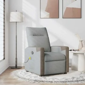Sillón reclinable de masaje de tela gris claro by , Armchairs - Ref: Foro24-4104844, Price: 202,49 €, Discount: %