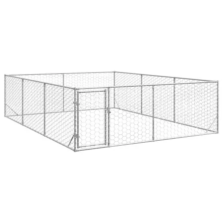 Perrera de exterior puerta acero galvanizado plateado 3x4x1 m de , Casetas para perros - Ref: Foro24-4105414, Precio: 147,34 ...