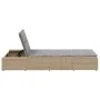 Tumbona con cojín flotante ratán sintético beige by , Loungers - Ref: Foro24-4104205, Price: 221,22 €, Discount: %